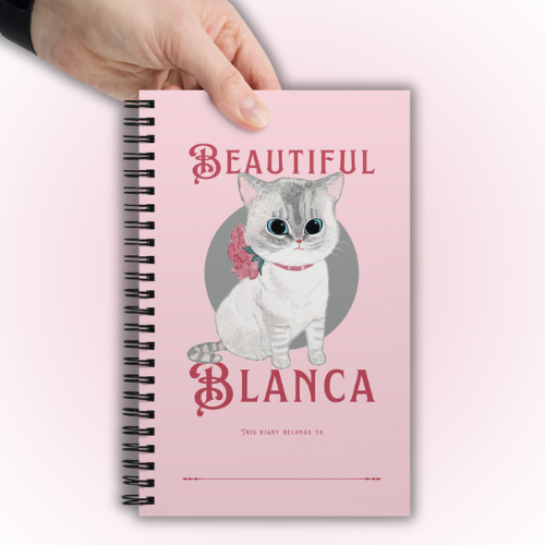 Ineffable Kitty Beautiful Blanca Spiral Notebook Pale Pink Lifestyle