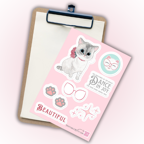 Ineffable Kitty Beautiful Blanca Sticker Sheet Lifestyle