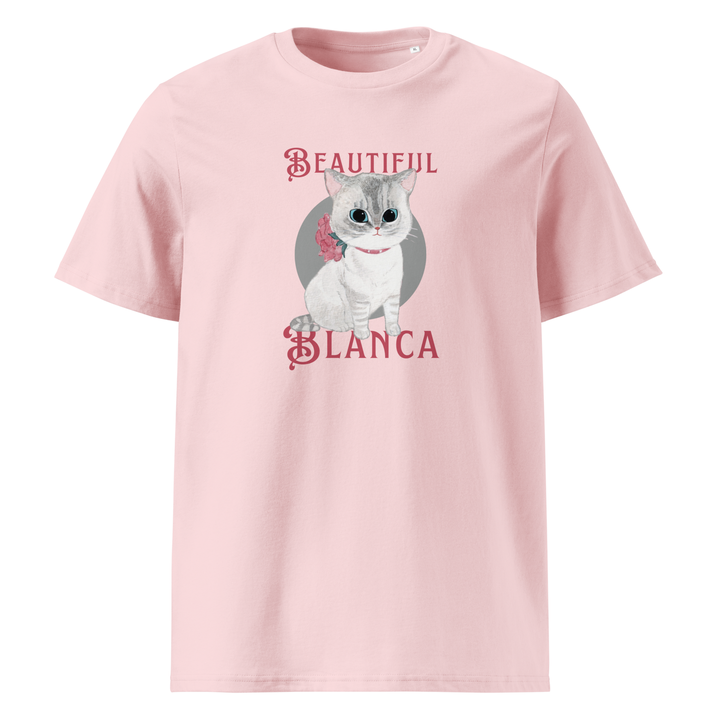 Ineffable Kitty Beautiful Blanca T-Shirt Organic Cotton Front Cotton Pink