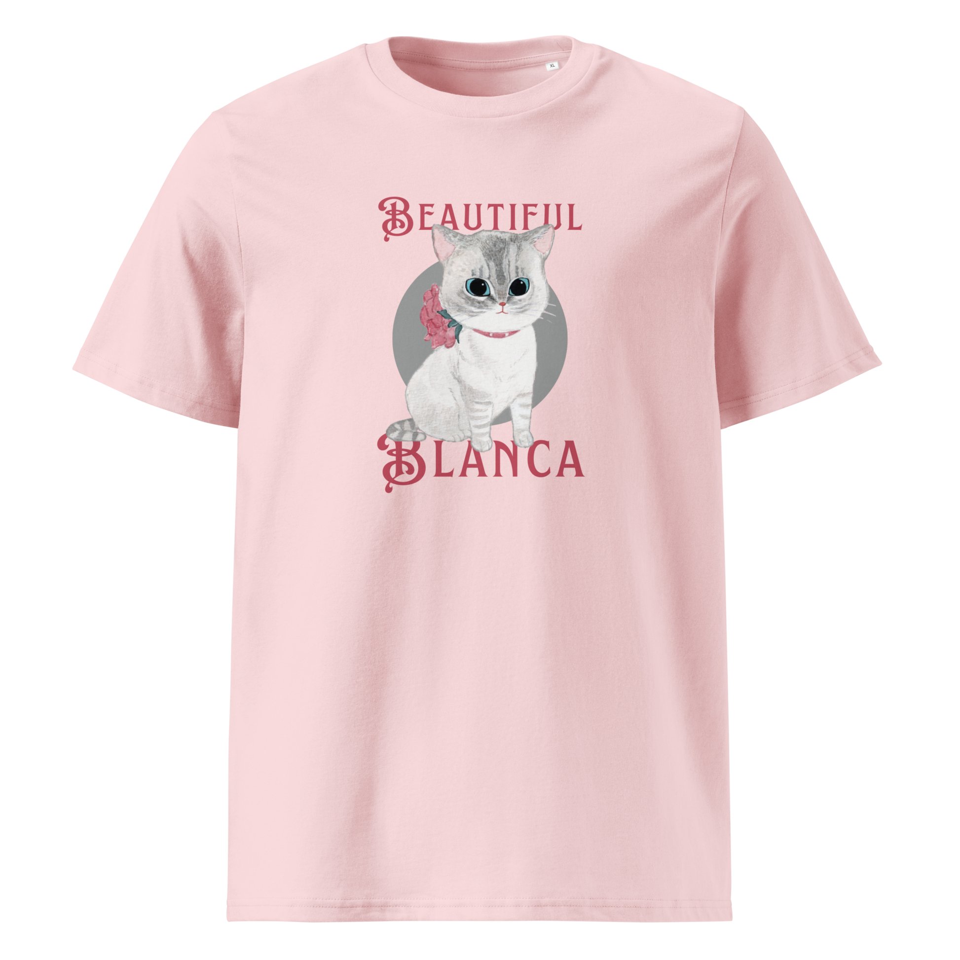 Ineffable Kitty Beautiful Blanca T-Shirt Organic Cotton Front Cotton Pink