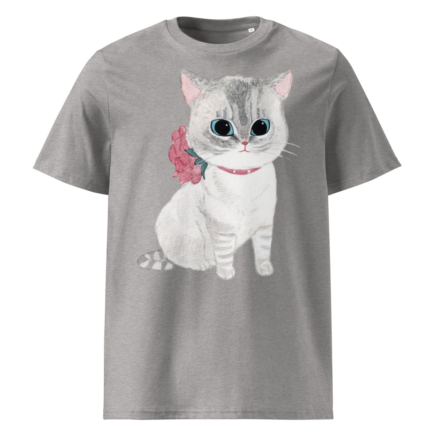 Ineffable Kitty Blanca T-Shirt Organic Cotton Front Heather Grey