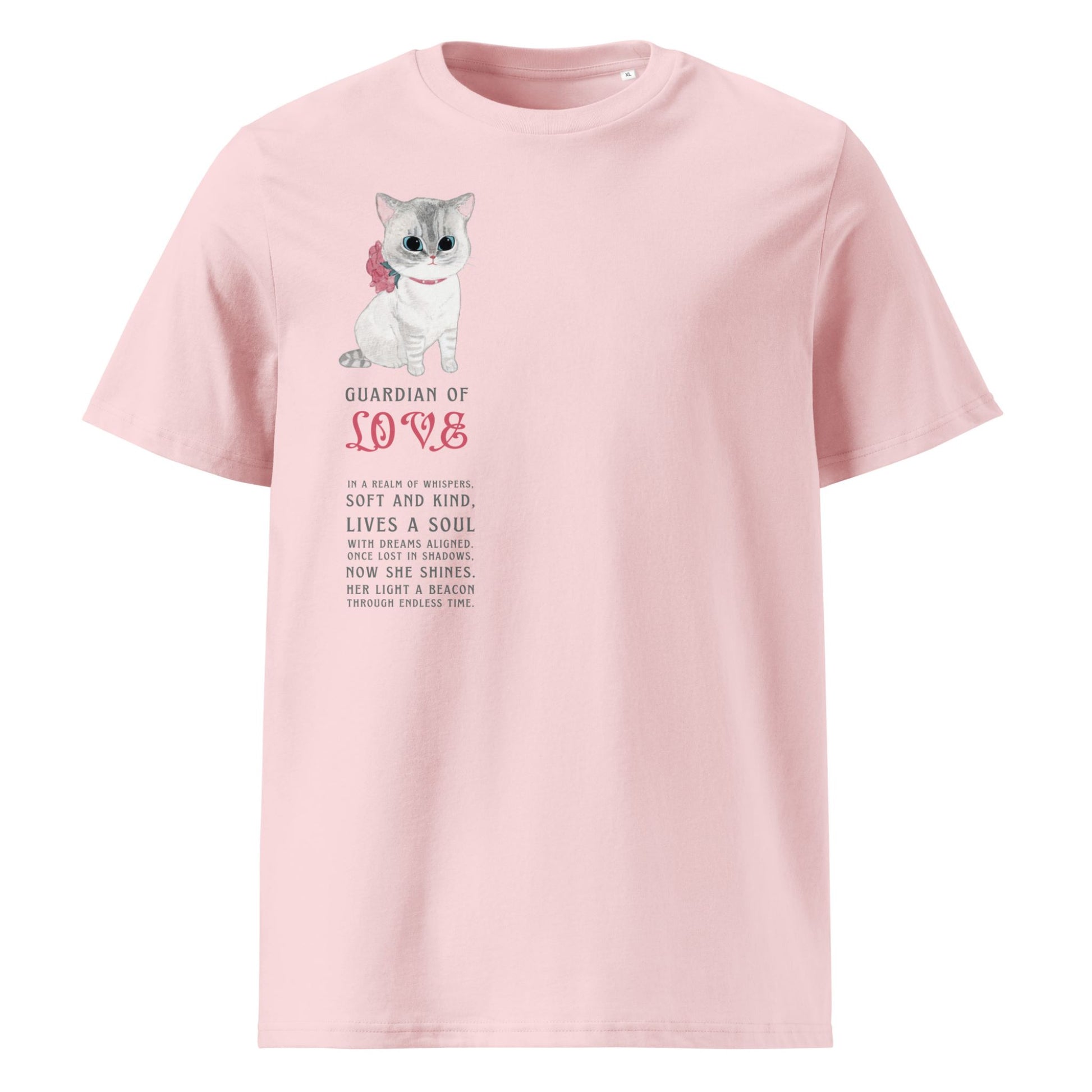 Ineffable Kitty Poem T-Shirt Organic Cotton Pink Front