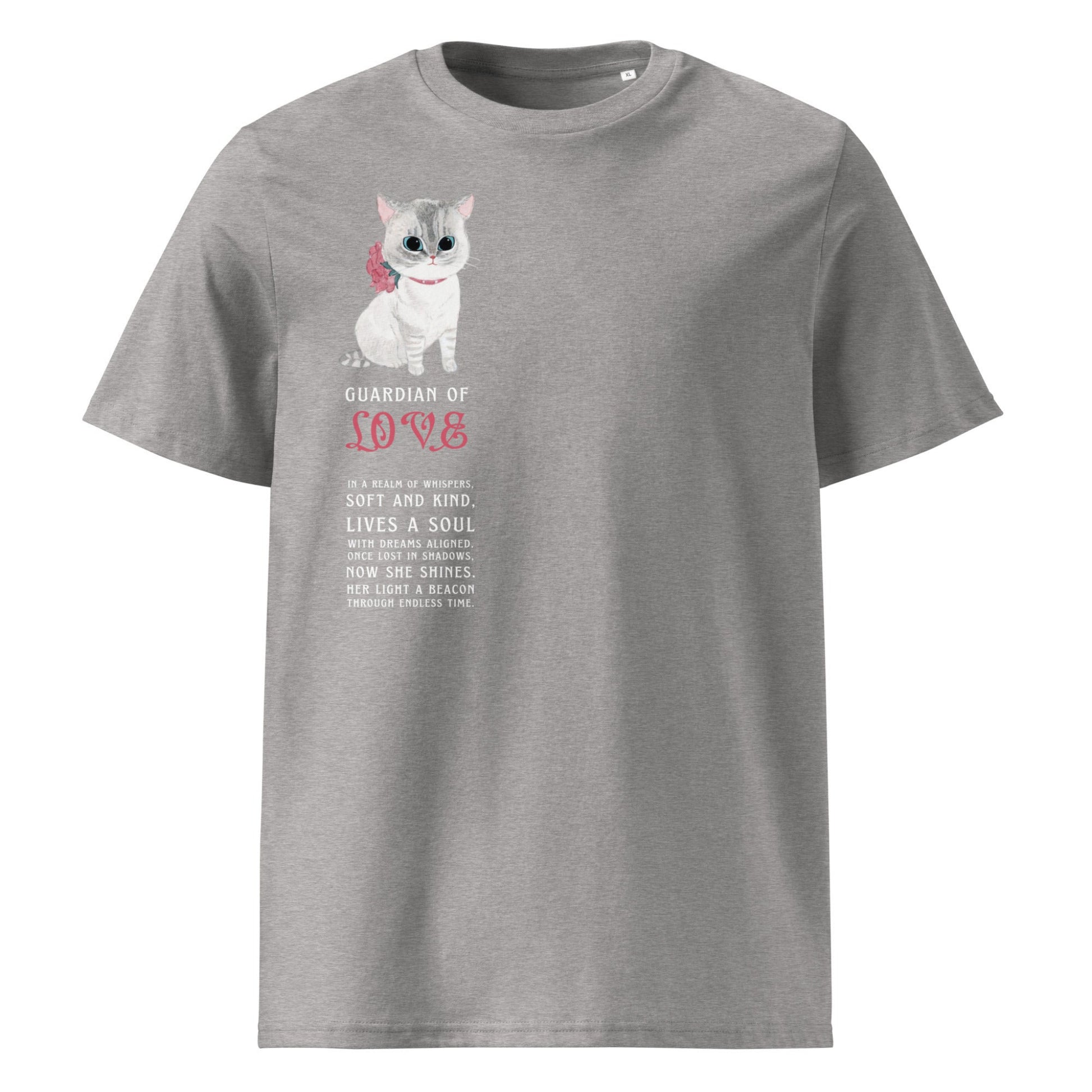 Ineffable Kitty Poem T-Shirt Organic Cotton Heather Grey Front